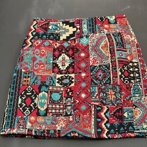 Gorgeous Tribal pattern Mini Skirt with skort lining